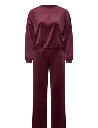 Velvet Pyjama Set Burgundy Hunkemöller