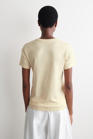 COS Femme T-Shirt Col Rond En Coton in Jaune