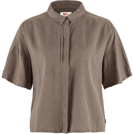 Fjällräven Övik Hemp Camp Paita SS XS - Naiset - Suede Brown - T-paidat ja topit