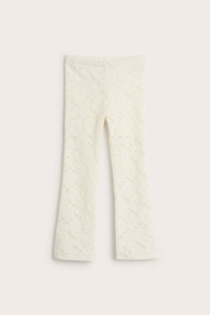 Kappahl | Utsvängda spetsbyxor | Offwhite