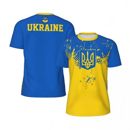 Mode Ukraina Flagga Grafisk Fotbolls T-shirts För Män Sommartrend 3D Nationellt Emblem Tryckta T-shirts Casual Oversized T-shirts