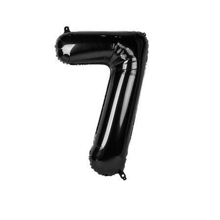 Unique Party 7 Folie Sifferballong One Size Svart