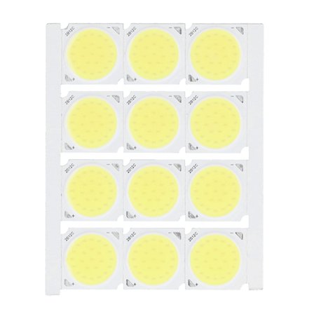 12 st Högeffekts COB LED-chip 12W 36-41V 1080LM Rundt vitt ljus för DIY inomhusbelysning