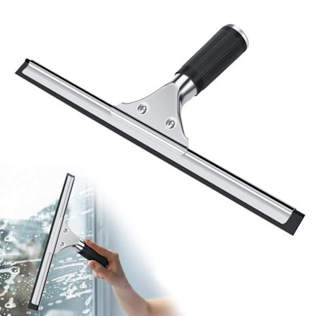 Profesjonell vindusnal, vindusnal i rustfritt stål med 35 cm blad, for rengjøring og tørking av glass, etc.