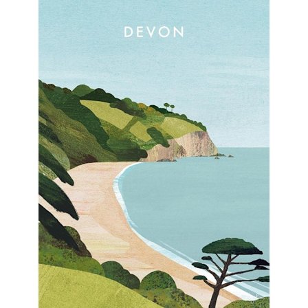 Henry Rivers Devon Blackpool Sands Canvas Print 50cm x 40cm Mul