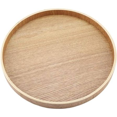 Trätallrik Bambu Rund Bricka Teservis Middag Frukost Frukt Godis Mat (24cm)
