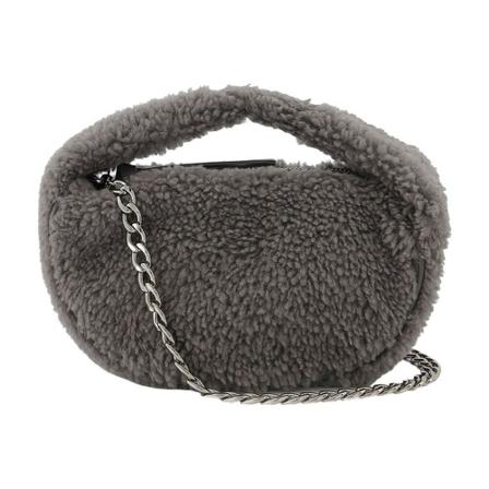 By Far, Baby Crush Bag in Leather Grijs, Dames, Maat:ONE Size