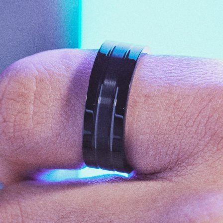 Ferrum | 8 mm Anillo de acero inoxidable plano negro con dos rayas pulido y cepillado para hombres - Anillos de acero