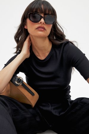 NA-KD - Ribtop med rund hals - T-Shirts - Svart - S