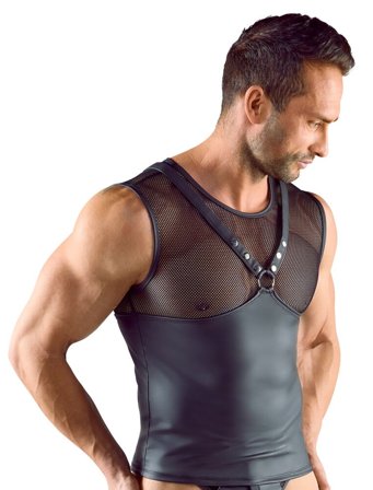 Svenjoyment: Sleeveless shirt Harness style - Vuxen: Sexy klær til ham