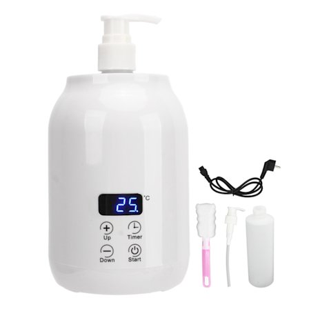 Digital flaskevarmer med display 30‐65°C tidsfunksjon for lotion og krem EU-plugg 110‐240V