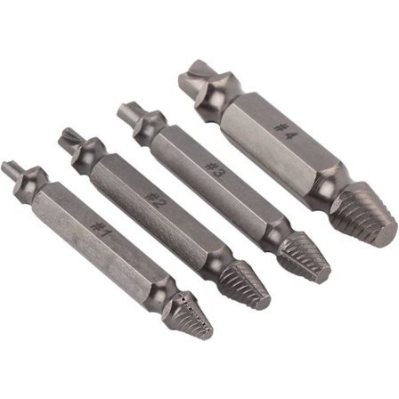 Sæt med 4 Brudte og Beskadigede Skrueudtrækkere - Nemt Reparationskit