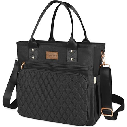 Stor frokosttaske til kvinder til arbejde, isoleret/kølet madkasse til voksne kvinder/holdbar nylon taske til kvinder/læksikker køletaske