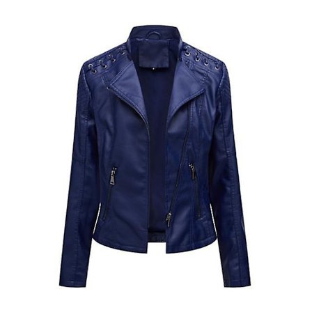 Skinnjacka för damer, avslappnad med dragkedja