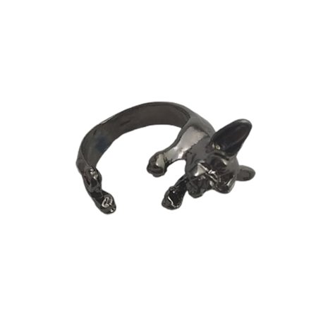 Finger Ring Snygg Form Levande Färg Legering Vintage Fransk Bulldog Ring Vigselring För Dam