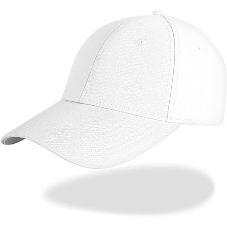 Baseball-lippis miehille ja naisille, säädettävä, 6 paneelia, rento baseball-lippis, kesähattu, juoksu, golf, snapback-lippis (56-59 cm) Valkoinen