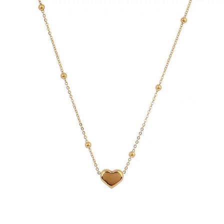 Minimalistisk hjerte anheng choker halskjede titan stål mote A1
