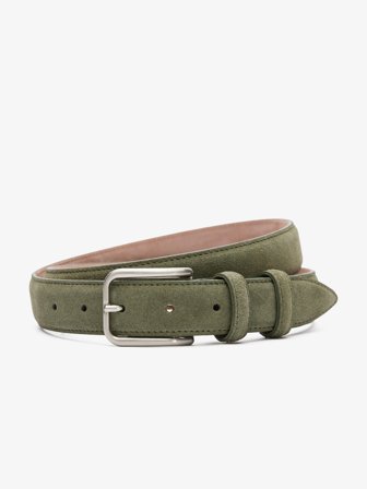 John Henric Men's Grüner Wildledergürtel Size 90