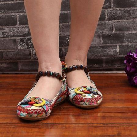 Beaded Spets Manual Beijing Skor Asakuchi Andas Skor Dam Singelskor