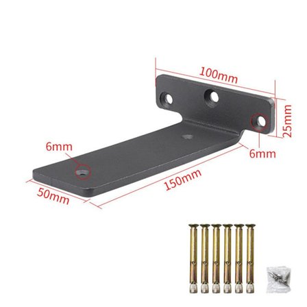 Retvinkelbeslag Skrivebordshylde GRÅ 6TOM