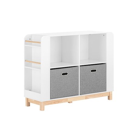 SoBuy Børnebibliotek med 2 skuffer i hvid 100x35x80cm, moderne KMB85-W