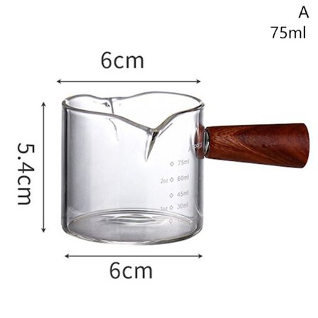 70/75 ml Borosilikatglas mätkopp med dubbel pip och