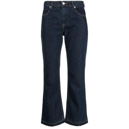 RED Valentino, Cropped Jeans Blauw, Dames, Maat:S,Katoen