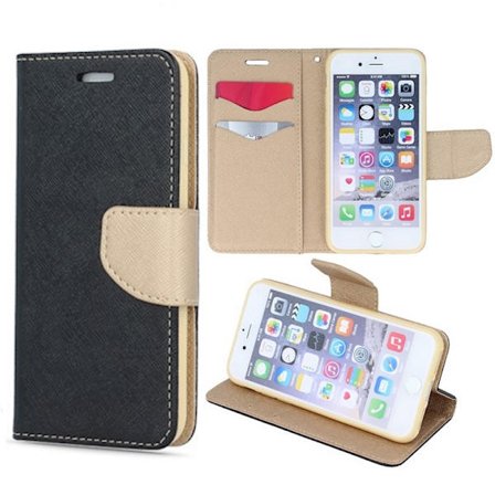 Motorola Moto G24 / G04 / E14 Smart Fancy Mobilplånbok Svartguld