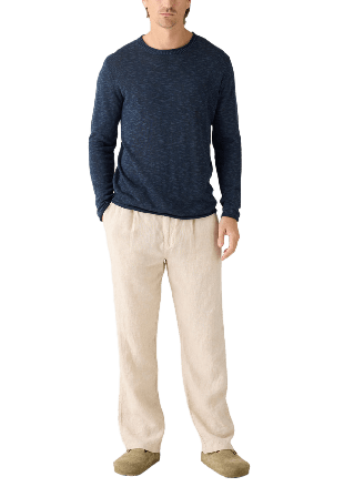 Knowledge Cotton Apparel Loose Linen Pant Byxor Herr Beige S