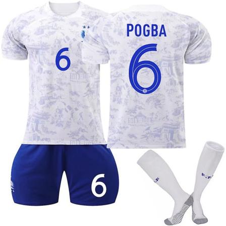 Frankrike bortatröja 2022/23 VM Pogba #6 Fotbollströja T-shirt Shorts Kit Fotboll 3-delade set för barn Vuxna Adult XXL(190-200cm)