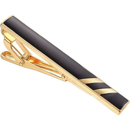 3 stk. Sort Guld Slipsenåle til Mænd Sæt med Elegant Æske Guld Slipsenål Sæt til Almindelige Slips