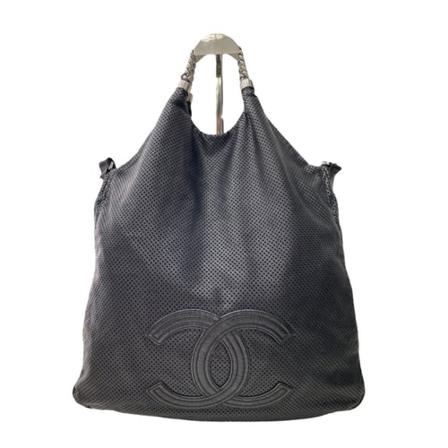 Chanel Vintage, Pre-owned Leather Handbag Zwart, Dames, Maat:ONE Size,leer