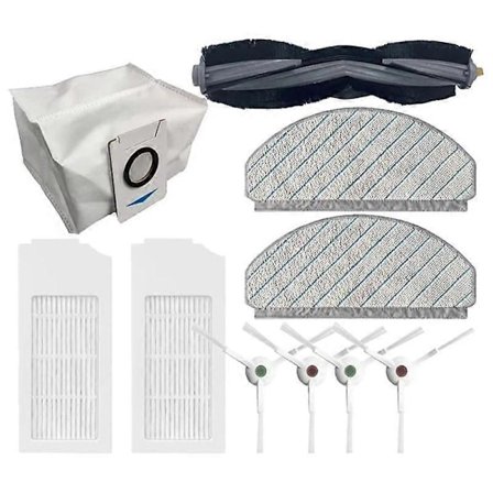 Ecovacs Deebot T10/T10 Plus -robotti-imurin pääsivuharjan pölypussi Hepa-suodatin moppiliina [DB]