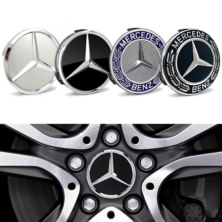 4-Pack - Mercedes-Benz Centrumkåpor / Hjulnav Emblem - Bil