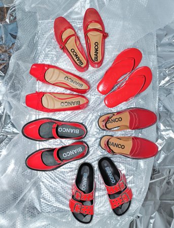 Bianco Bialilja Mary Jane Mesh - Red - 37