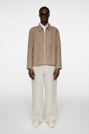 J.Lindeberg - Julius Drape Linen Overshirt - Brown - Man - L