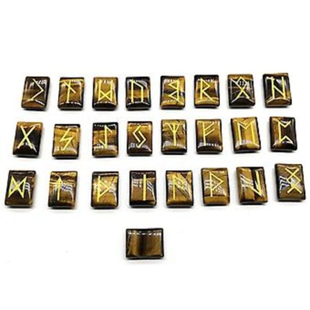 25 kpl Amorfinen jalokivirune Alphabet Kaiverretut riimut Kristalliennustusriimut