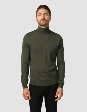 Shaping New Tomorrow - Premium Merino Turtleneck - Nightfall Green - Herre - Størrelse XXL