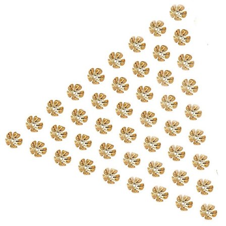 50 st/8 mm guldpläterade metallblommiga distanspärlor, modeaccessoarer