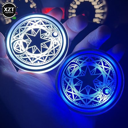 2 st Universal Lysande Bil Vattenkopp Underlägg Hållare 13 Färger USB Laddning LED Bil Interiör Dekoration Atmosfär Ljus Underlägg| | M-max