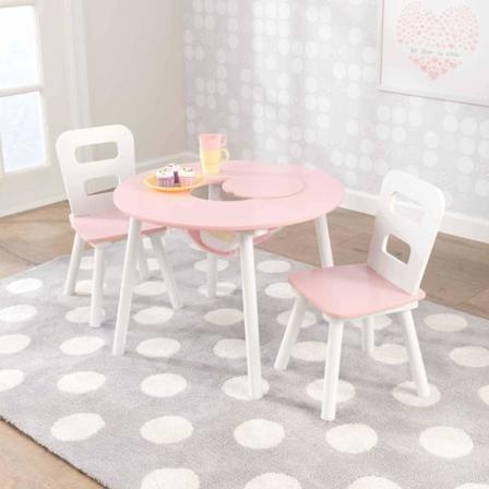 Kidkraft Förvaringsbord Och Stolar För Barn Massivt Trä Rosa 261 Rosa