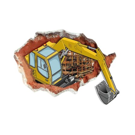 3D-tapetklistremerklebende barnerom barnerom veggkunst gravemaskin veggklistremer gravemaskin veggmalerier