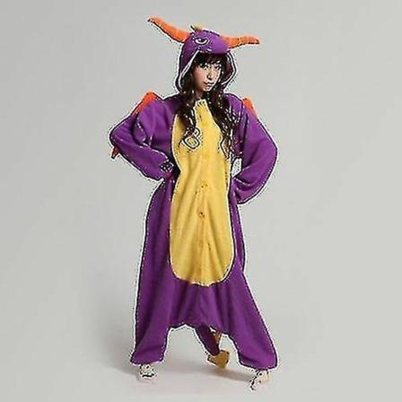 Halloween Unisex Onesie Kigurumi Fancy Dress Kostyme Hettegensere Pyjamas Sleep Wear-9-1 - Perfet Spyro the Dragon L for 170-180cm