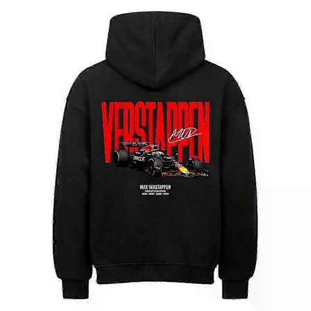 Svart hettegenser fra Rockinstone (trykk på baksiden)