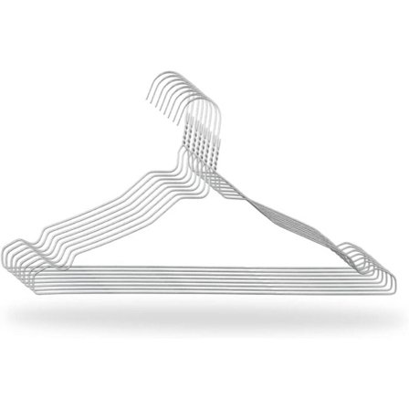 Sæt med 15 bøjler til tøj i rustfrit stål - skridsikre og holdbare bøjler - sammenklappeligt design - ideel til at hænge og organisere dit tøj