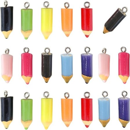 30 kpl Resin Pencil Charms -riipus Värikäs kynäriipus