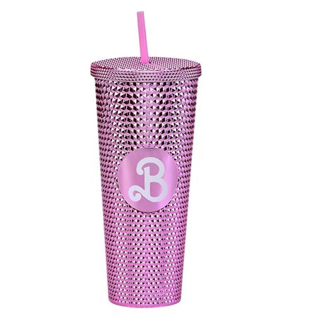 Barbie Studded Tumbler, Bling Rosa Barbie Mugg, Barbie Land Vattenflaska Med Sugrör