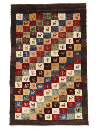 Alfombra Gabbeh Persia Fine 76X120 Negro/Marrón (Lana, Persia/Irán)