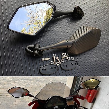 Qx For Yamaha Yzf R1 R6 R25 R125 R3 R1s R1m Fz6r Speil Motorsykkel Scooter Bakre Speil Karbon Look