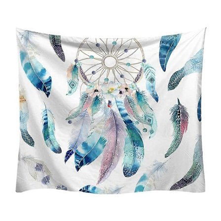 Boho Hippie Tapestry Färgstark Drömfångare Fjäder Tryck Vägghängande Filt